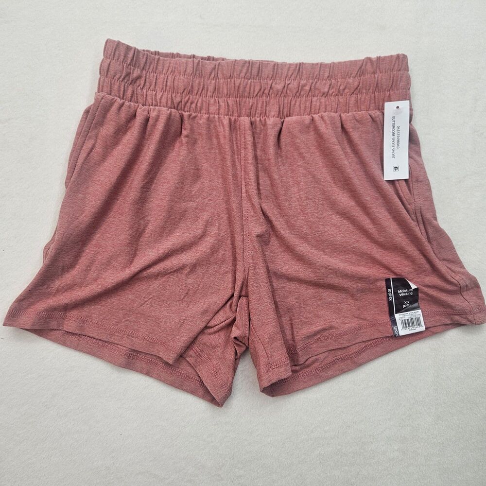 Athletic Works ButterCore Women's Activewear Shorts Pink Plume Heather XS (0-2)